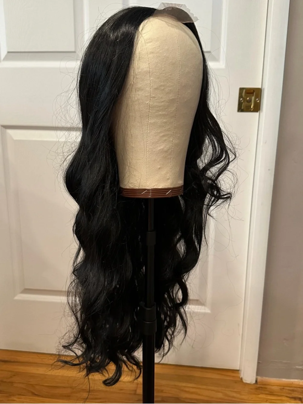 Synthetic 26” Black Wavy Lace Part Wig - Natural Shine #TC6